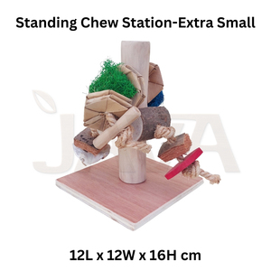 Station de jeu simple en bois pour petits animaux XS, jouets pour hamsters et lapins - Product Image 2