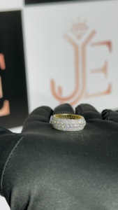 Anillo de Diamante Moissanite de Alta Calidad, Elaborado con Plata de Ley 925, Hermoso Adorno con Incrustaciones de Diamantes, Joyería de Eternidad Completa para Ella - Product Image 4