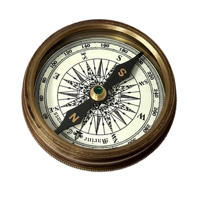 Boussole nautique vintage en laiton avec poème de Robert Frost, boussole de poche en laiton antique, cadeau maritime de collection - Product Image 2