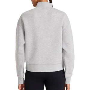 Haut décontracté ample à col montant en molleton polyester/coton pour femme, avec épaules tombantes, personnalisable avec logo imprimé, couleur unie - Product Image 2