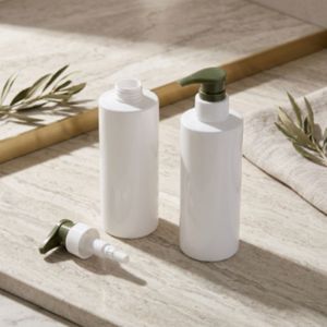 500ml/1000ml <b>White</b> PET/HDPE Bottle with Pump, <b>Flat</b> Shoulder Container for Conditioner & Shower Gel Vietnam Manufacturer - Product Image 3