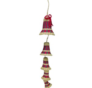 Handcrafted Bell <b>Garland</b> Water Hyacinth <b>Decorate</b> <b>Christmas</b> Pendant Handmade Woven Wicker Party <b>Decor</b> - Product Image 1