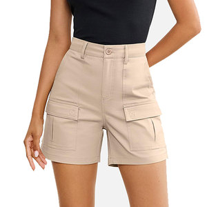 Wide Leg Multi Pocket Cargo <b>Shorts</b> with High Rise <b>Utility</b> <b>Shorts</b> for <b>Women's</b> Daily Casualwear Private Label Apparel Manufacturer - Product Image 5
