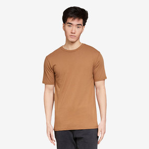 100% Airlume Combed <b>Ring</b> Spun Cotton 32 Single 4.2 oz Men's Regular Fit Jersey O-Neck Smart Casual Short Sleeve Front T-Shirt - Product Image 3