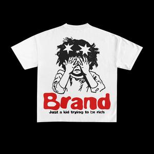 T-shirts de sport imprimés personnalisés de haute qualité en gros, 100% coton, col rond, coupe ample pour hommes - Product Image 1