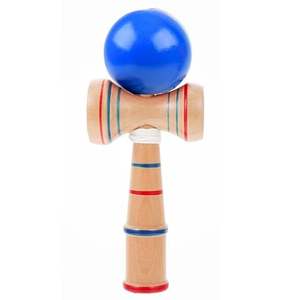 Jouets Kendama en bois peints, jeu traditionnel japonais de lancer et de attraper |   Jeu de coordination œil-main avec coupelle et balle - Product Image 1