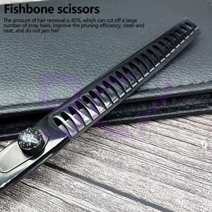 Ciseaux de coiffure professionnels de 7,5 pouces, noirs, multi-usages, haute qualité, nouvelle arrivée, sur mesure, pour salon - Product Image 5