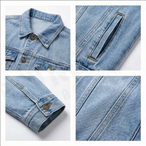 High Street Fashion Custom Men's Varsity Jackets Cortavientos de mezclilla de alta calidad en tres colores Sherpa Fabric - Product Image 4