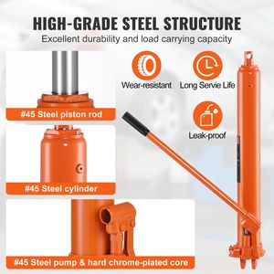 Cilindro hidráulico de 3 toneladas con base de horquilla y pistón único para elevación de motores - Product Image 2