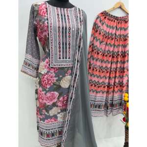 Conjunto de fiesta hermosa para mujer Top Plazzo Dupatta - Product Image 3