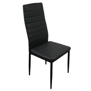 Set di 4 Eleganti Sedie da Pranzo Nere con Schienale Alto, Texture Smerigliata, Moderne e Alla Moda - Product Image 6