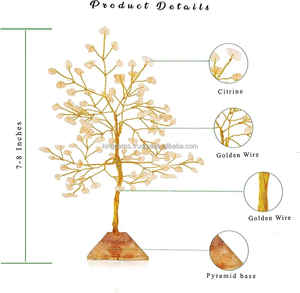 Vente en gros de 300 puces Orgone Pyramide Base Citrine Arbre de pierres précieuses Pierre semi-précieuse Artisanat pour Feng Shui Décoration intérieure Reiki naturel - Product Image 2