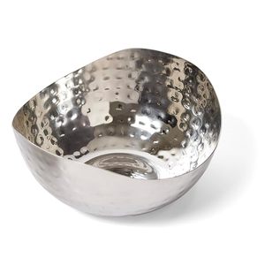 Bol à salade en acier inoxydable avec ustensiles de service, bol mélangeur martelé avec couvercle, bol de service de luxe pour cuisine, salle à manger, fête, maison - Product Image 1