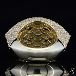 AARVA JEWELS Bague unisexe Hip Hop en argent sterling 925 plaqué rhodium avec diamant taille baguette de laboratoire pour mariage et soirée - Product Image 2