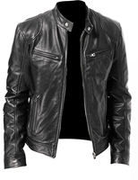 Veste en cuir de vachette élégante pour homme, confortable, style streetwear, col montant, hiver, OEM