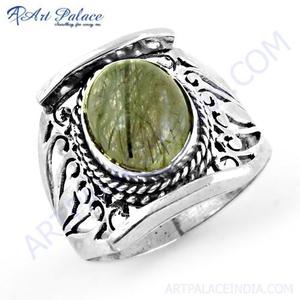 Indian <b>Labradorite</b> Gemstone Fret Designer Silver <b>Ring</b> - Product Image 1