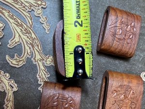 <b>Hand</b> Crafted Square Wood Napkin <b>Holders</b>, Vintage Carved Wood Napkin <b>Ring</b> Floral Rustic Folk Art Dining, Rustic Napkin - Product Image 3