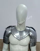 Ensemble authentique de gorget et épaulettes médiévaux, armure de chevalier en acier doux fabriquée à la main pour adulte, portable pour cosplay et reconstitution historique