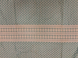 Tissu en coton Schiffli bleu ciel de qualité supérieure – Bordure florale complexe et broderie Buti en losanges – Coton respirant - Product Image 5