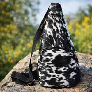 Bolso de Pecho Unisex de Cuero Vacuno, Estilo Vintage, Bandolera, Casual, de Viaje, Portátil, con Cierre de Cremallera, Modelo LHCB-0009 - Product Image 1