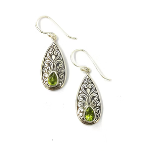 925 Sterling <b>Silver</b> <b>Drop</b> <b>Earrings</b> With Peridot Gemstone Water <b>Drop</b> Shape Women's Jewelry Everyday Wear - Product Image 2