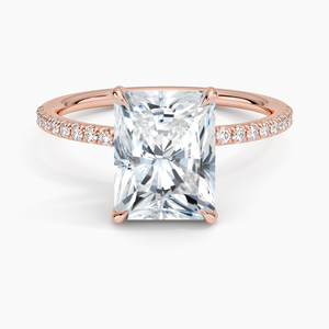 Entwined Moissanite Solitaire Engagement <b>Ring</b> 14K Gold Plated Prong Setting for Wedding & Anniversary - Product Image 3