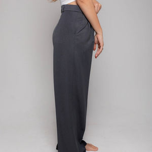 Wholesale High Quality Custom Logo New Design Lightweight High-Waist Linen Streetwear Style <b>Trouser</b> <b>Drawstring</b> <b>Trouser</b> For Women - Product Image 5