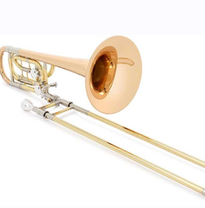 Trombone basse professionnel Xeno 100 % original - Laque transparente avec cloche en laiton doré - Product Image 1