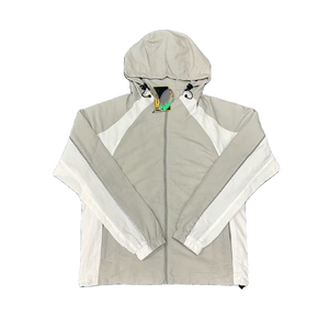 Conjunto de dos piezas para hombre, informal, de color sólido, ropa deportiva de algodón, chaqueta cortavientos y pantalones cortos con capucha y cremallera. - Product Image 3