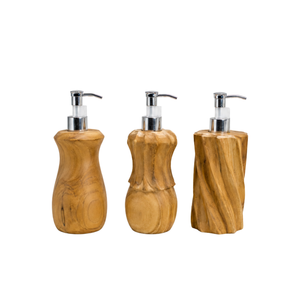 Ensemble de lavage des mains en teck artisanal ARTERRA Premium, distributeur de savon liquide moderne pour hôtel de luxe - Product Image 4