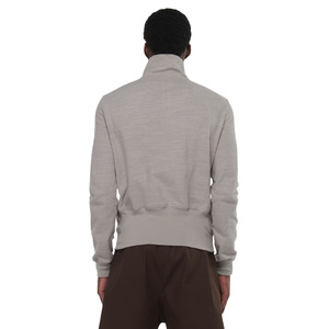 Sweat-shirt à col roulé zippé en tricot gris pour homme, coupe classique, couleur unie, style minimaliste, vêtement d'automne - Product Image 2