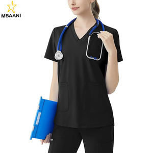 <b>Scrub</b> <b>Tops</b> for Women V-Neck Classic Fit with Two Pockets for Medical Uniforms Four-Way Stretch, Anti-Wrinkle - Product Image 1