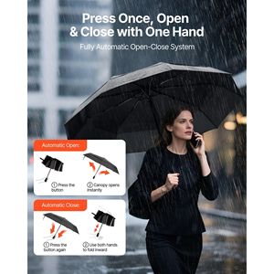 Ombrello da Viaggio Portatile 42 Pollici con Apertura e Chiusura Automatica, Leggero, Resistente, Flessibile in Fibra di Vetro, Compatto e Pratico - Product Image 5