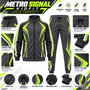 Conjunto Deportivo Juvenil Personalizado al por Mayor, Chaqueta y Pantalones de Entrenamiento, 100% Algodón Ligero, Fabricante - Product Image 6
