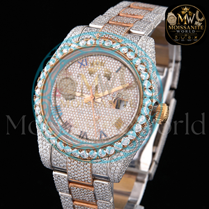<b>Men</b> Hip Hop Iced Round Case <b>Watch</b> VVS Moissanite Rose Gold Band <b>Smart</b> Dial Custom Band Luxury Fashion Wrist <b>Watch</b> <b>For</b> Party - Product Image 4