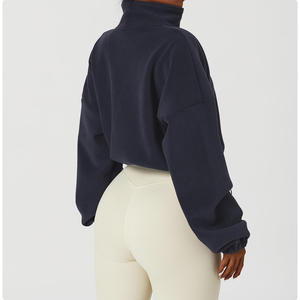 Veste de sport d'hiver chaude pour femme, col montant, fermeture éclair intégrale, tenue décontractée pour la gym, le yoga et les activités sportives - Product Image 5