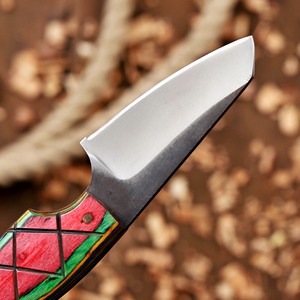 Cuchillo de Hoja Fija de Acero de Damasco para Senderismo al Aire Libre, Herramienta Manual Multiusos para Camping, Supervivencia, Caza, Cuchillo Táctico para Montañismo - Product Image 5