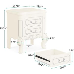 Table de chevet pour chambre à coucher, pour le rangement et la décoration - Product Image 5