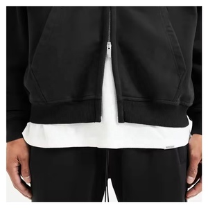 Proveedor de Prendas de Alta Calidad con MOQ Bajo, Etiquetas Personalizadas para Ropa Urbana, Sudaderas Extra Grandes para Hombre 100% Algodón Felpa, Estilo Y2K con Doble Cremallera - Product Image 4