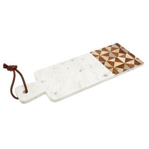 Planche à découper élégante en marbre et en bois, surface de découpe de qualité supérieure pour la cuisine, idéale pour couper les légumes, les fruits, la viande et le fromage - Product Image 3