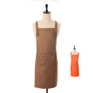 Delantal de algodón reutilizable personalizado unisex para cocina, bar, cafetería, restaurante, limpieza diaria con logotipo personalizado - Product Image 4