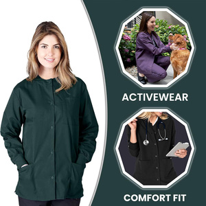 Women's Medical Scrub Jackets <b>Needle</b> Detection Custom Branding Professional Healthcare Workwear OEM Manufacturing Export Markets - Product Image 6