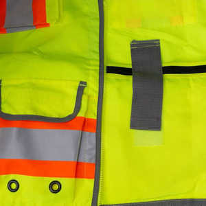 Chaleco de Seguridad Reflectante de Alta Visibilidad Reversible para Hombre, Transpirable, de Poliéster, con Bolsillos, Cierre de Tirantes, Ropa Exterior Informal - Product Image 4