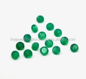 Pierres précieuses rondes facettées en onyx vert naturel de 3 mm, fournisseur en gros, offre DIY, pierres certifiées IGI pour la fabrication de bijoux en ligne - Product Image 1