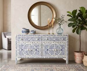 Aparador con Cajones en Forma de U con Incrustaciones de Hueso de Madera, Diseño Personalizable para Muebles de Sala de Estar, Hotel o Casa de Campo - Product Image 2
