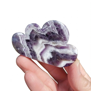 Superbe améthyste chevron sculptée en forme de nuage, pierre précieuse de guérison Reiki, cristal sculpté en forme de nuage, vente en gros - Product Image 3