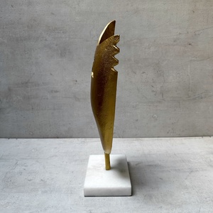 Sassy aluminum Gold Plated Abstract Sculpture Irregular Shape Handmade Artistic Tabletop <b>Decor</b> for Living Room - Product Image 2
