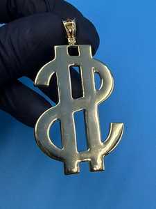 จี้รูปสัญลักษณ์ดอลลาร์ประดับเพชรโมอิสซาไนต์ VVS สไตล์ฮิปฮอปสำหรับผู้ชาย แร็ปเปอร์ จี้แบบ Bust Down เงินแท้ 925 ชุบทอง - Product Image 6