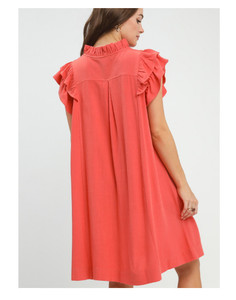 Vestido de lino Umgee con mangas con volantes y bolsillos - Product Image 5