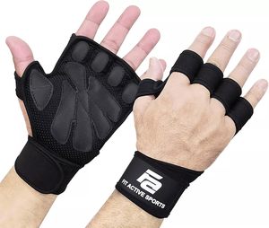 Half <b>Finger</b> Unisex Gym Gloves Neoprene Full Palm Protection Breathable Adjustable Wrist <b>Strap</b> Weight Lifting Workout Fitness - Product Image 1